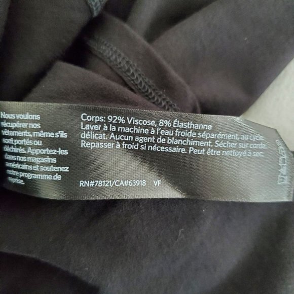 Eileen Fisher Womens Solid Black Midi Dress Size M Long Sleeve V Neck Minimalist - Picture 5 of 10